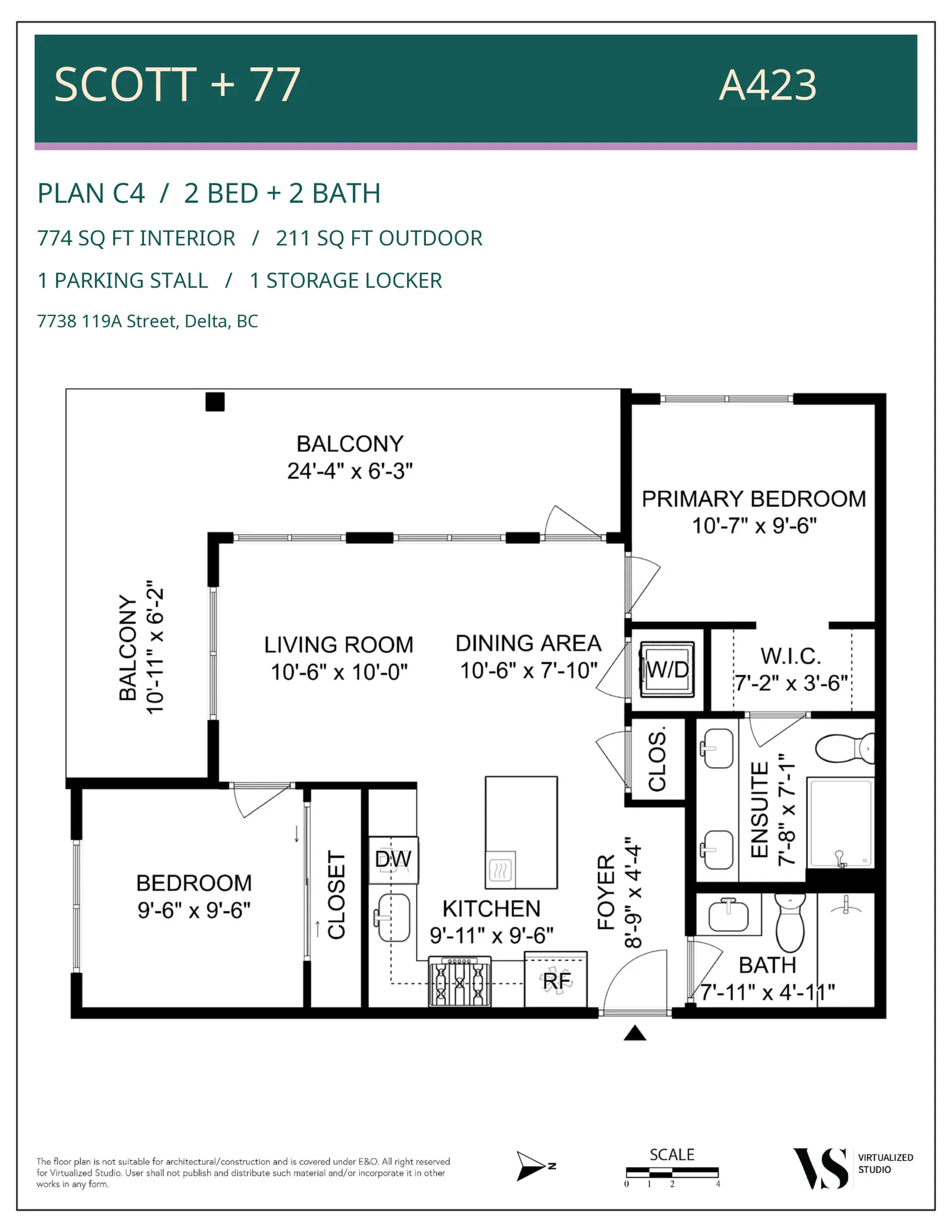 Floor plan of Home A423 at Scott + 77, North Delta